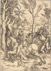 Il cavaliere a cavallo e il lanzichenecco da Albrecht Dürer